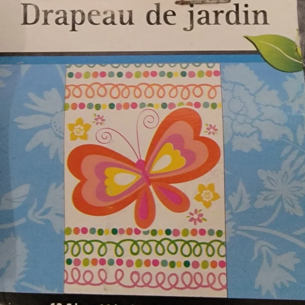 Butterfly Garden Flags‎ Set of 2 New